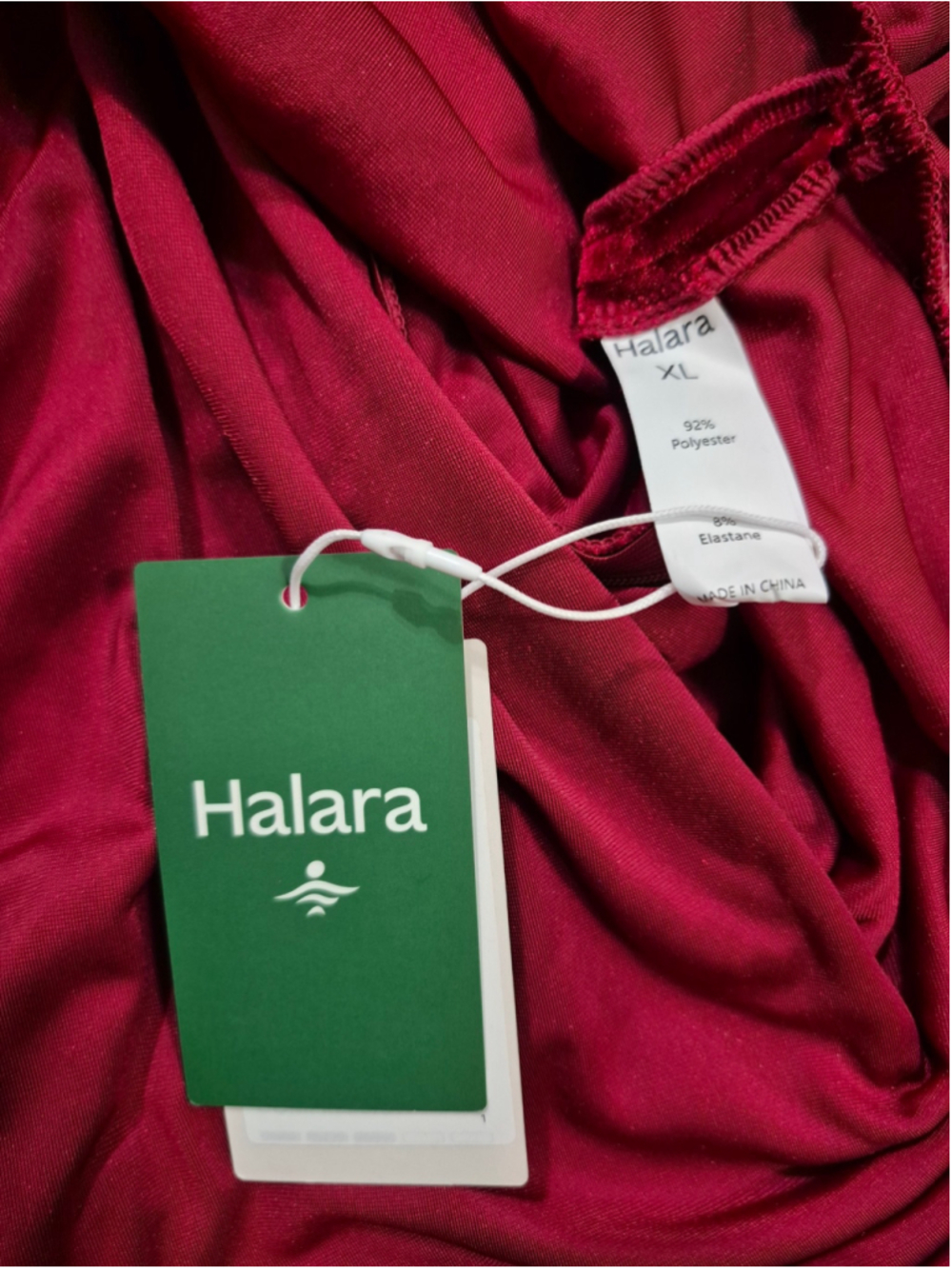 Women's Halara Red Velvet Long Sleeve Dress Plus XL - Picture 6 of 9